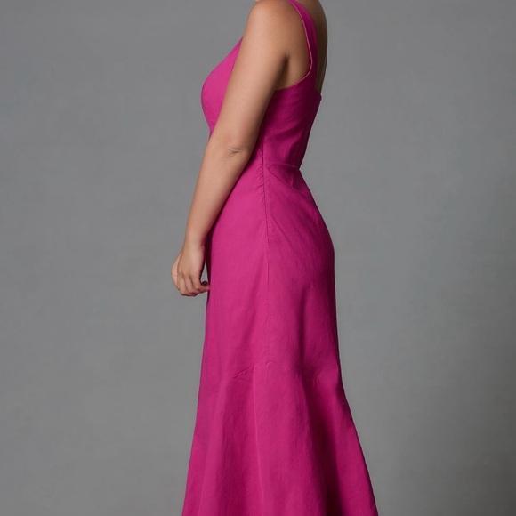 The Ariana Square-Neck Asemetrical Ruffle Hem Dress - Picture 7 of 11